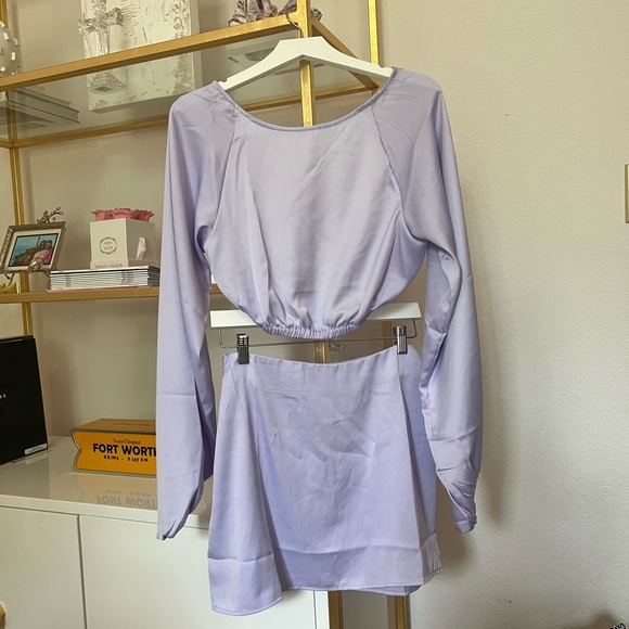 WeWoreWhat Satin Set in Heather Purple - Picture 2 of 6